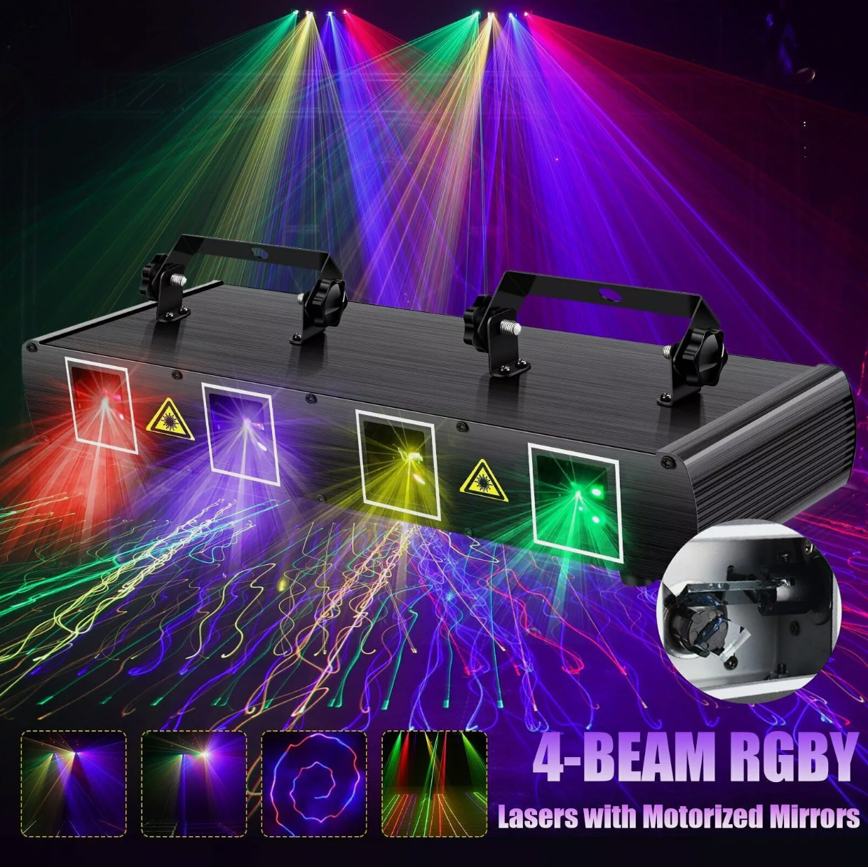 2 x rgbyc 4/5beam stage lighting led laser projector light strobe dmx disco dj party