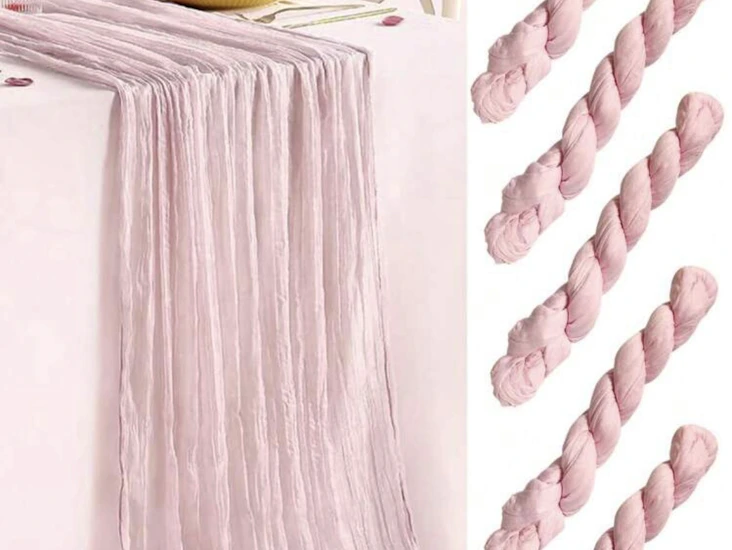 5pc light pink plated table runner