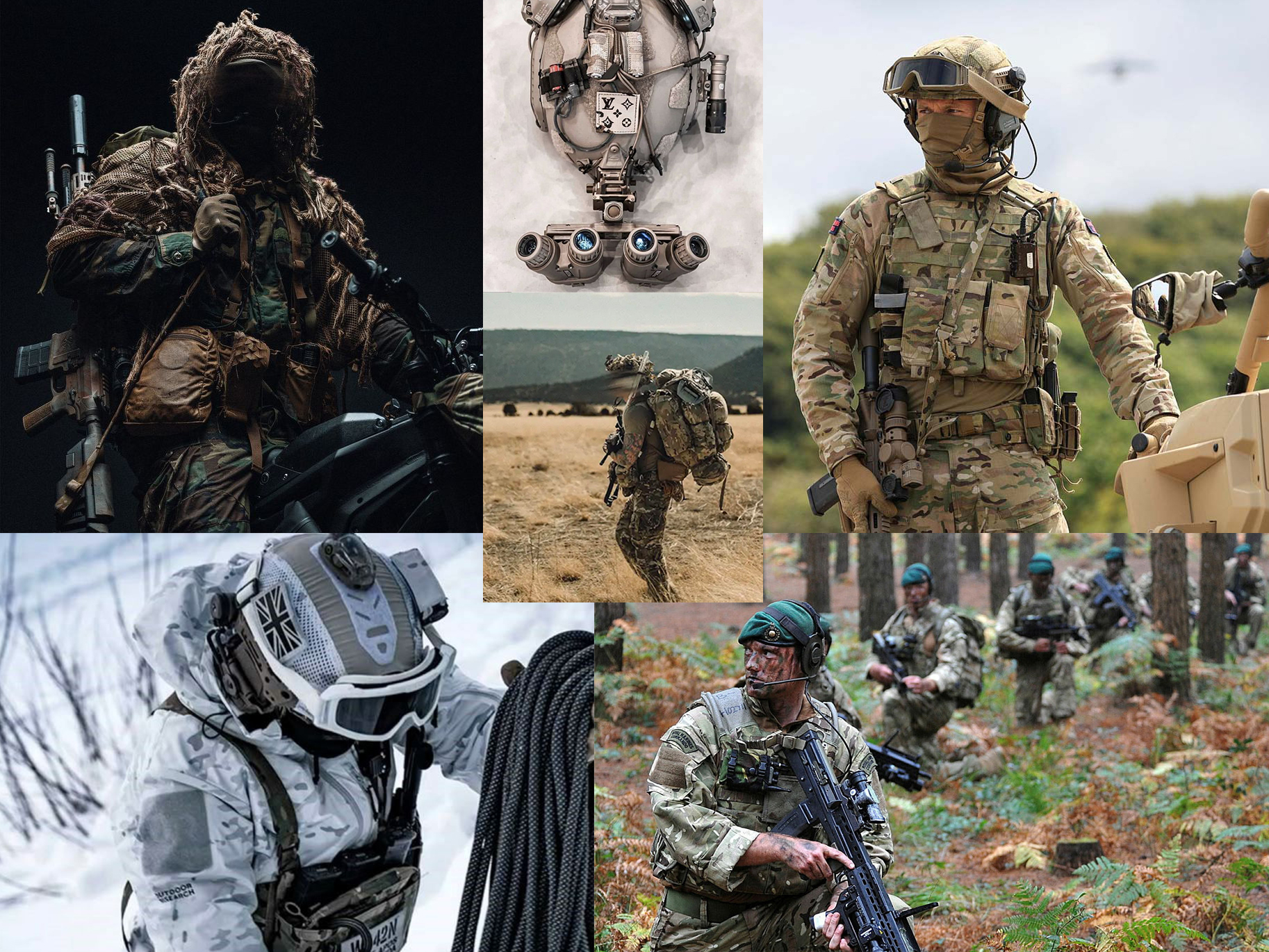 Military apparel, uniform, british / american forces, marines, sas, soldier, army, prop firearms, guns 