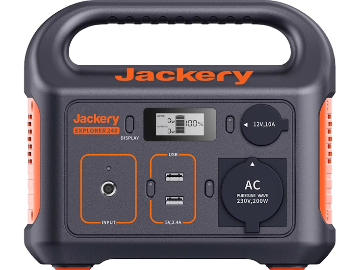 Bärbar kraftstation med många utgångar, 240wh batteri och solcellspanel