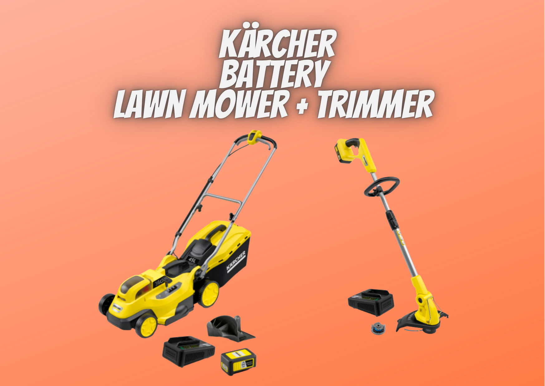 Kärcher cordless lawn care set - lawn mower + grass trimmer (battery set)
