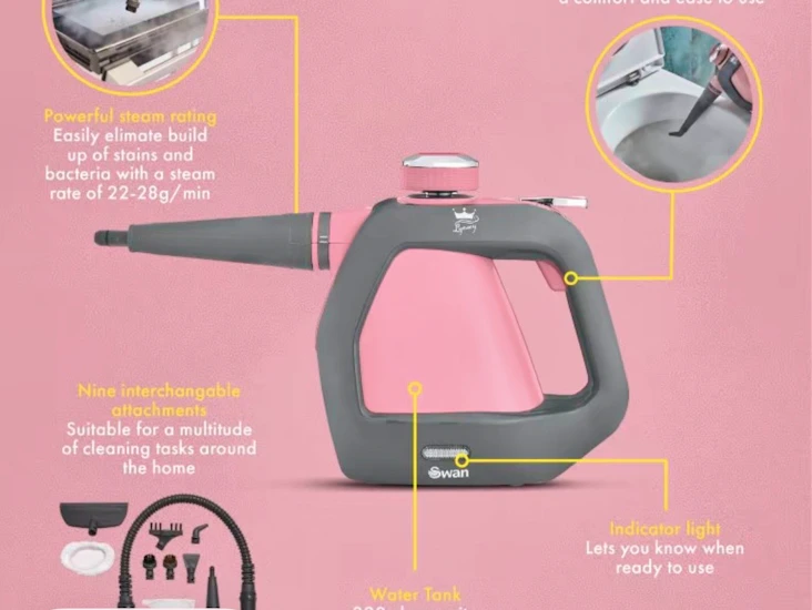 Ynsey's cleaning range - handheld steam cleaner