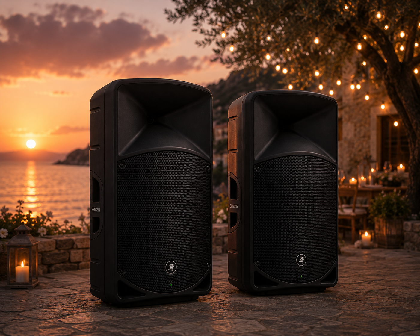 2x mackie srm215 v-class 15-inch active speaker, bluetooth