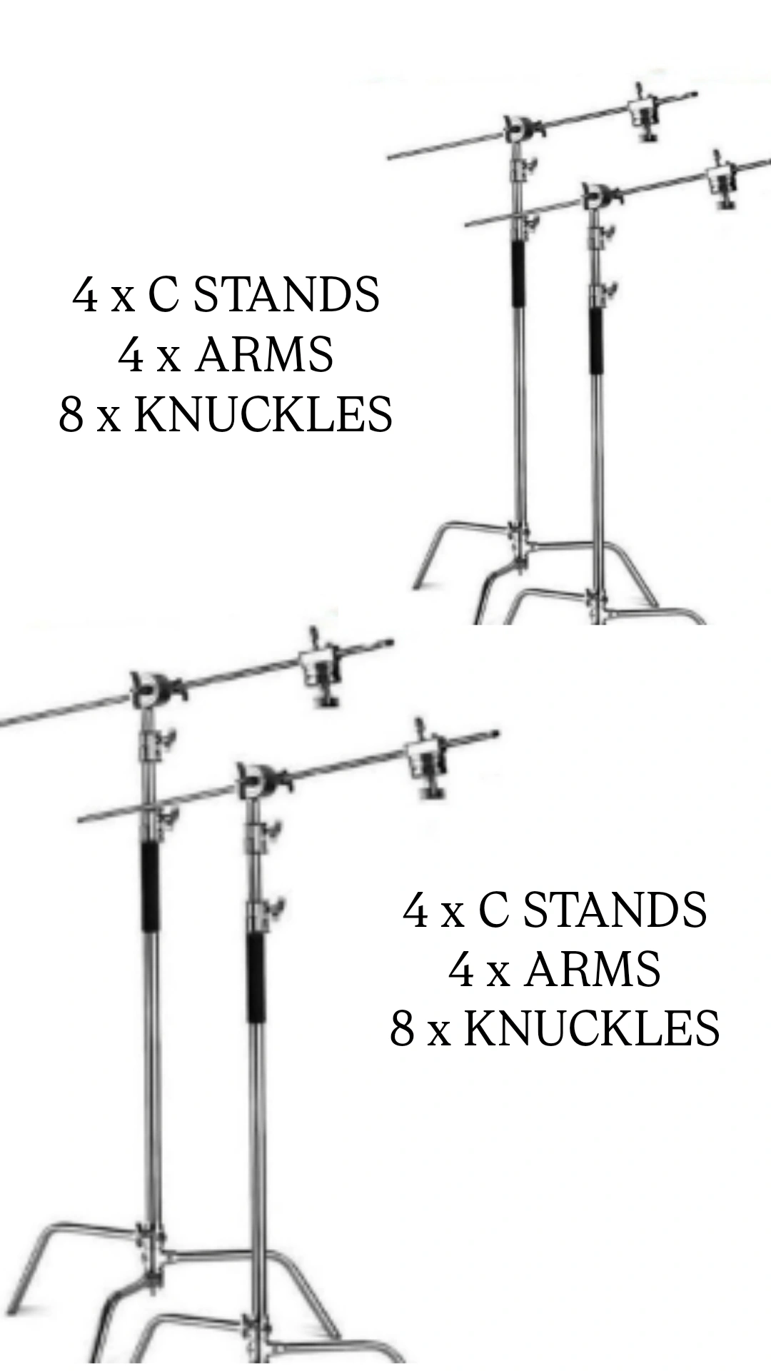 4 x c stands 4 x arms 8 x knuckles
