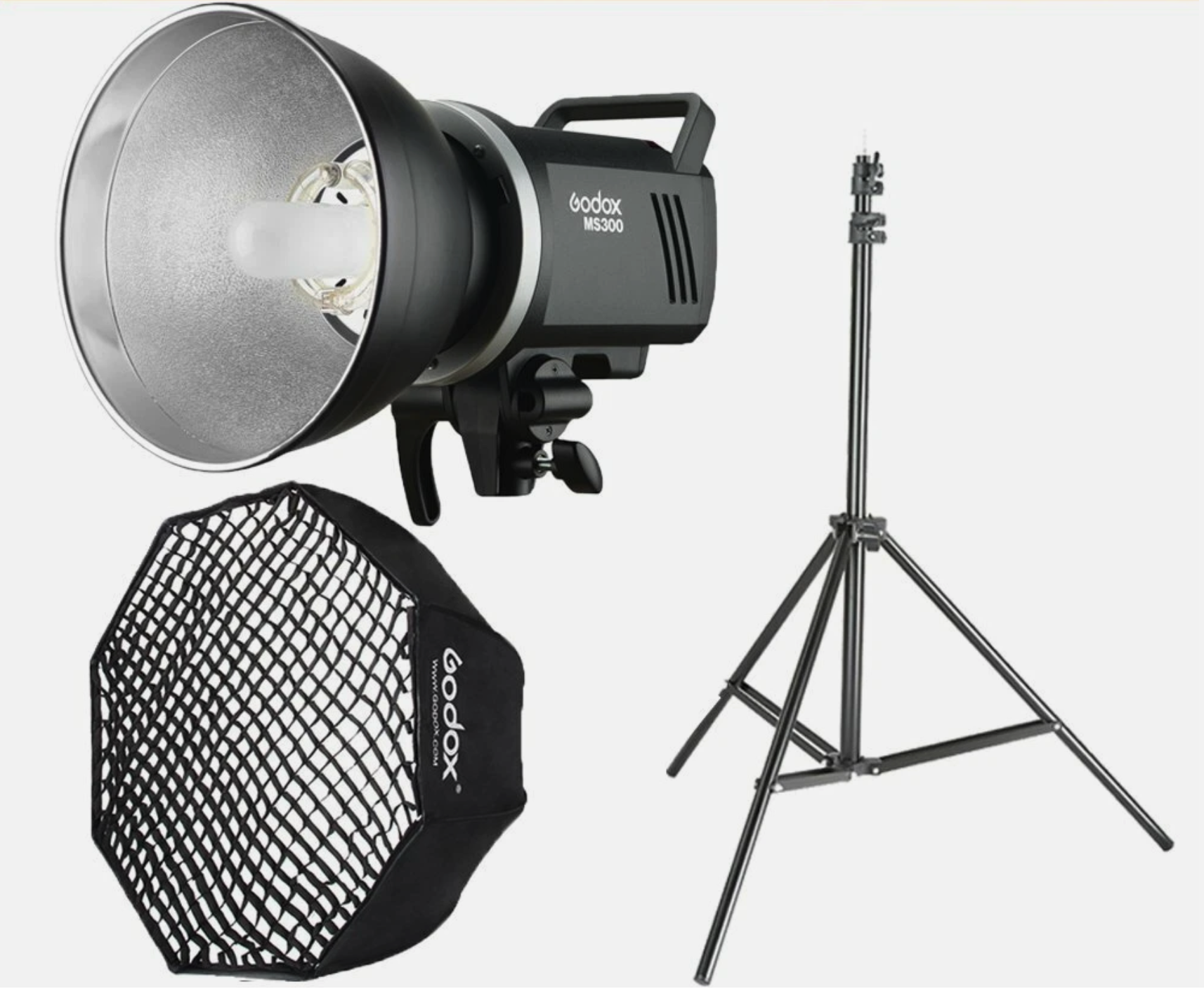 Godox ms300 with soft box & trigger
