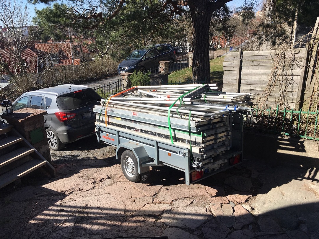 Byggställning på släpvagn alu 9x8m / 12x6m