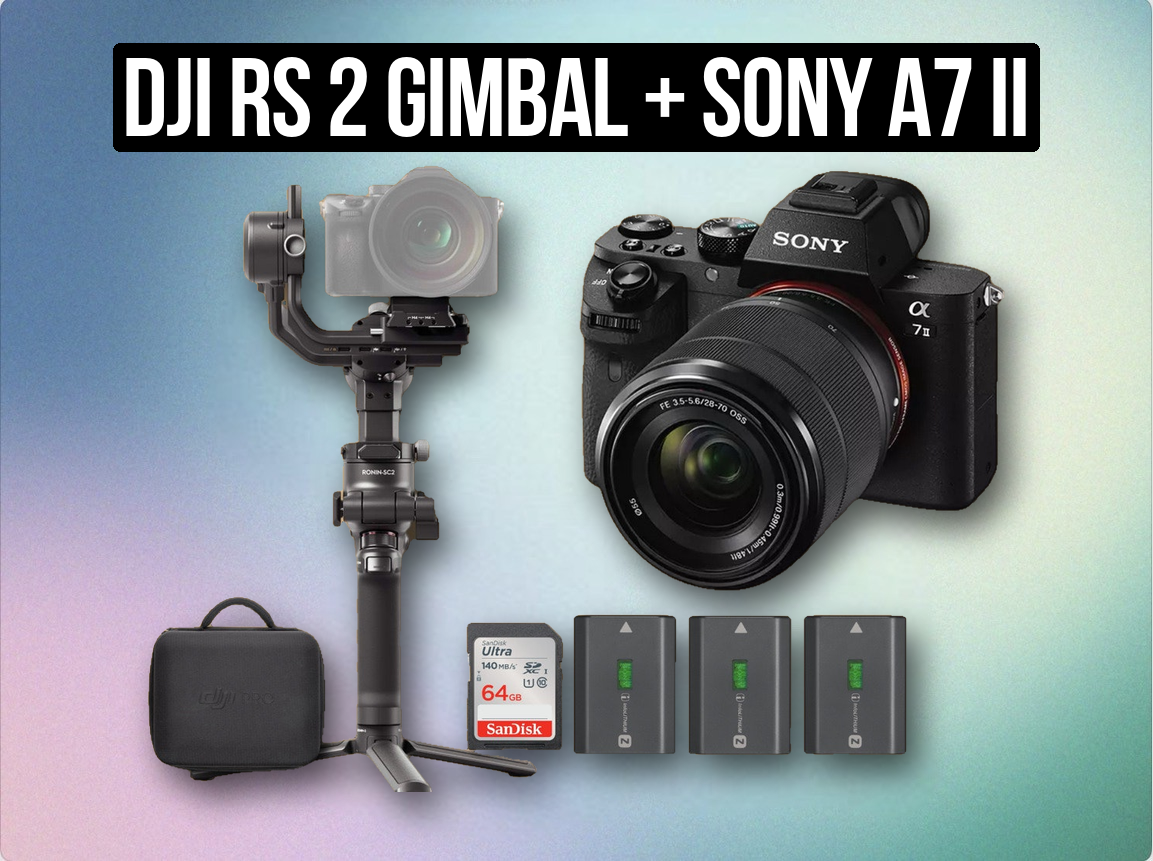  dji rs 2 gimbal + sony a7 ii camera combo + 28-70mm lens