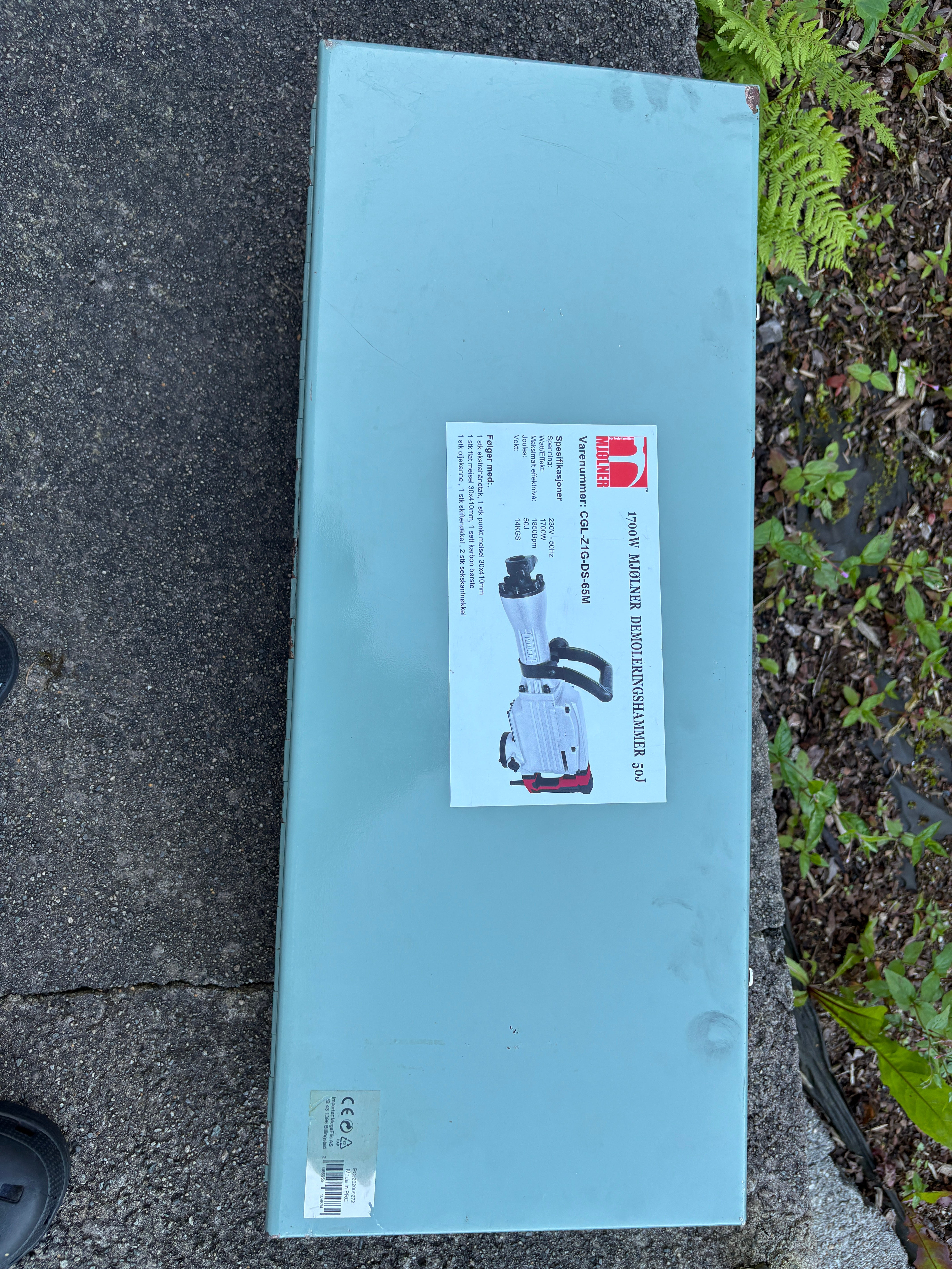 Mjølner 1700w demoleringshammer/betong pigger