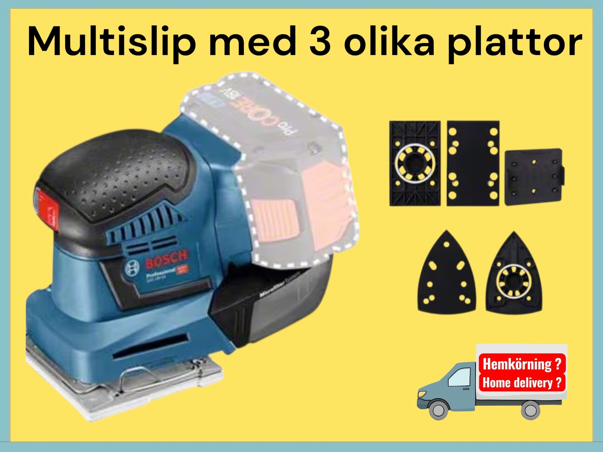 Batteri slipmaskin 3 olika plattor  proffs