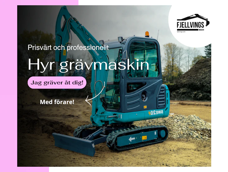 Minigrävare 2.1 ton, med förare/grävhjälp