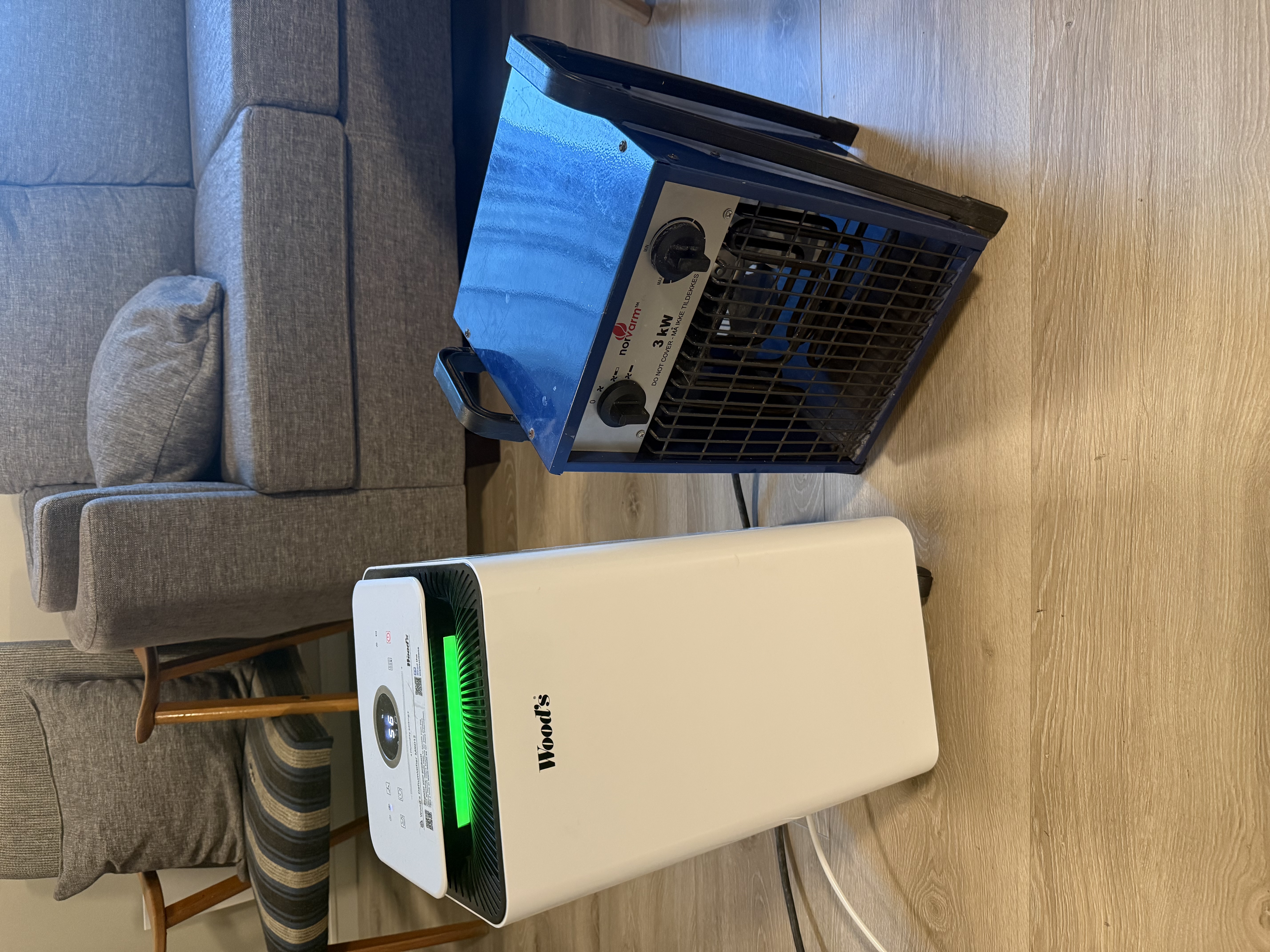 Effektiv tørkepakke leies ut! avfukter og 3kw byggtørker