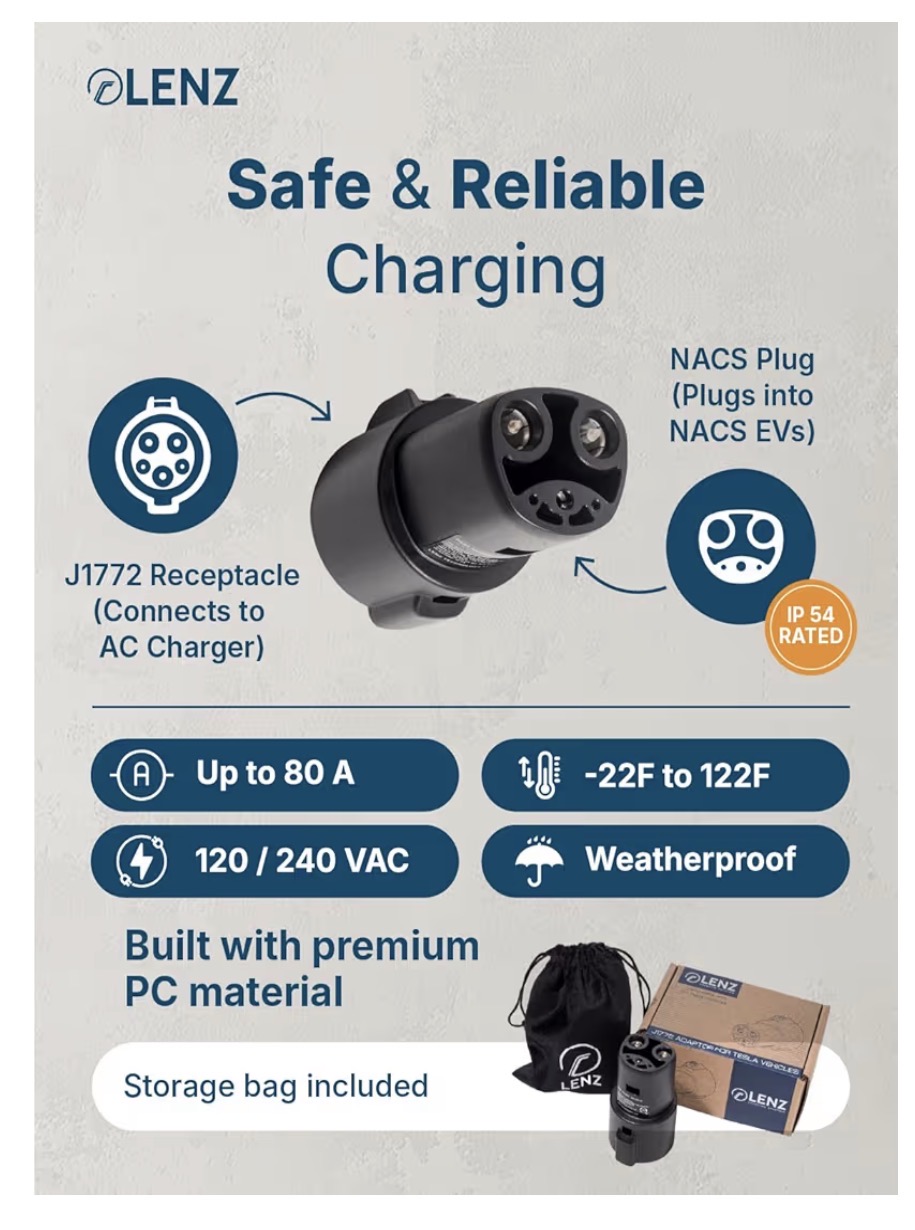 J1772 charging adapter