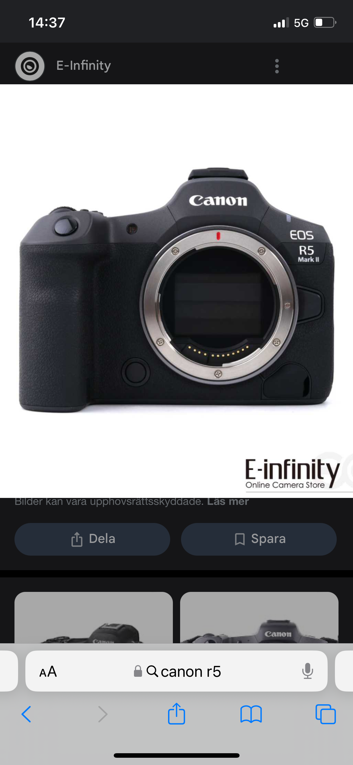 Canon r5 + valfritt objektiv