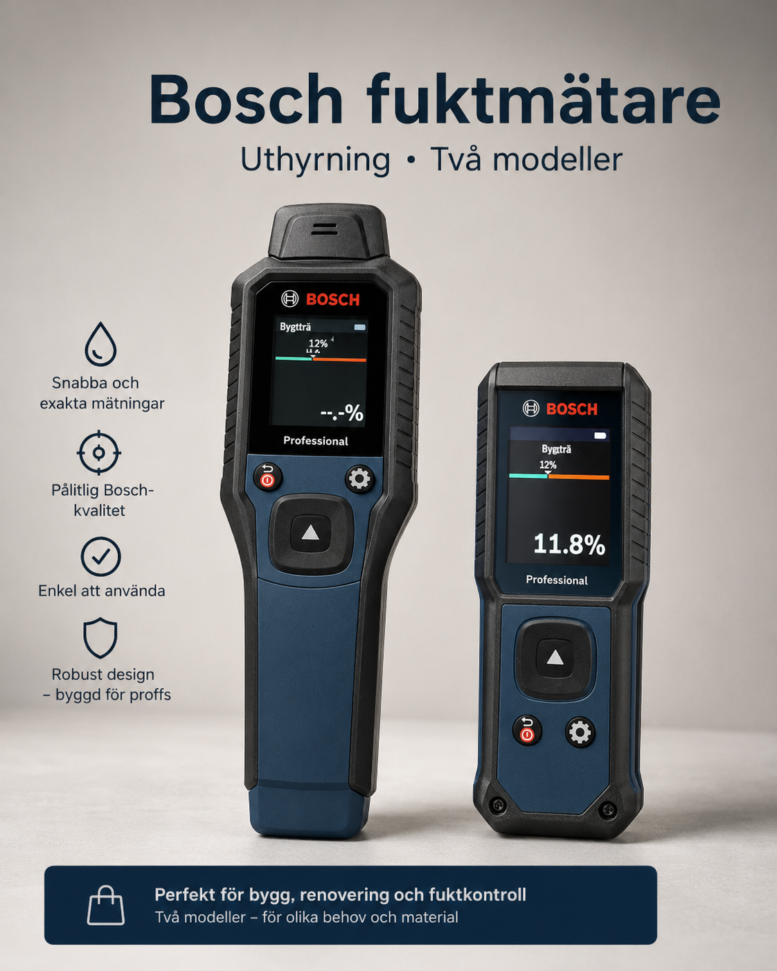 Bosch professional fuktmätare – med och utan mätstift