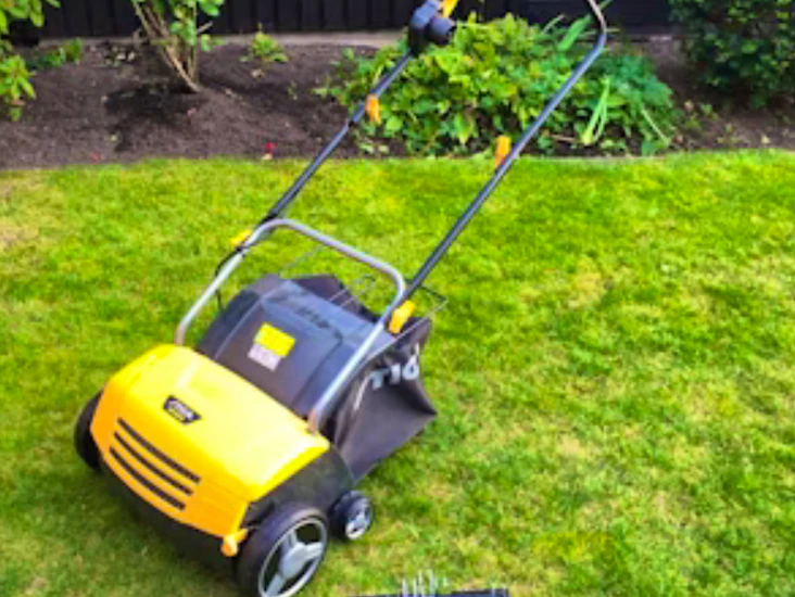 Kraftig eldriven vertikalskärare/mossrivare