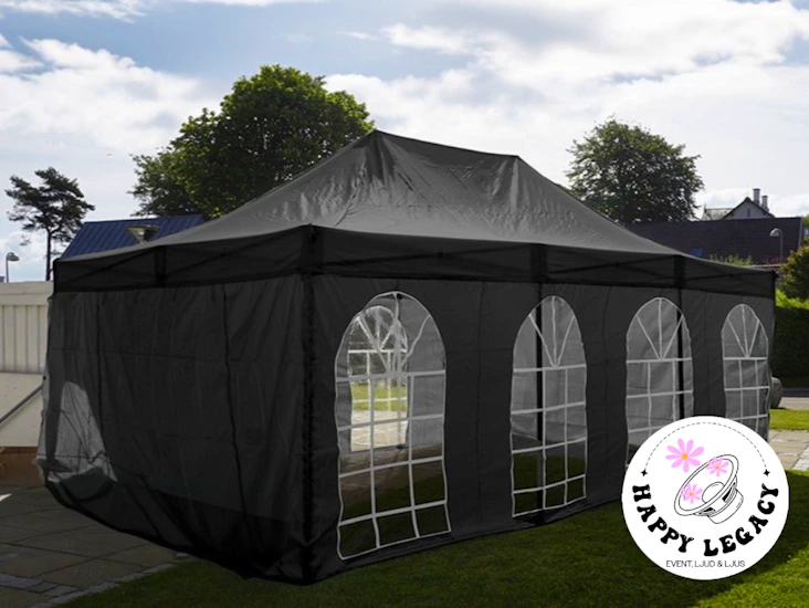Partytält 4x6m pop-up 🎉 svart (frakt möjlig)