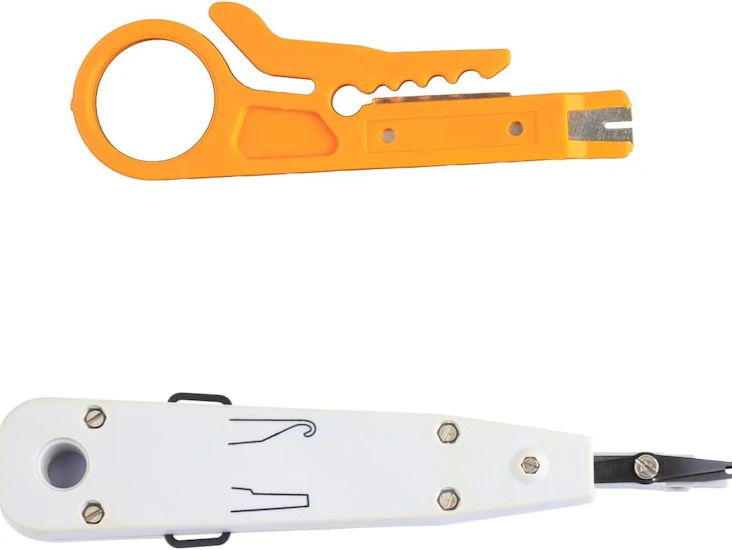 Punch down tool and wire stripper