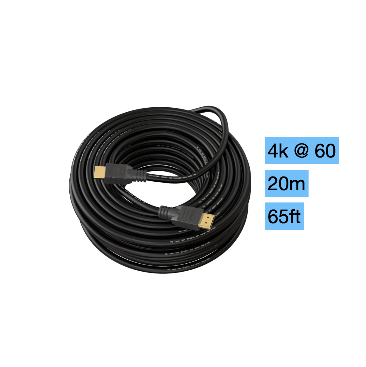 20m 65ft long hdmi cable 2.0 4k @ 60hz ultra high speed cable  (4x more available)