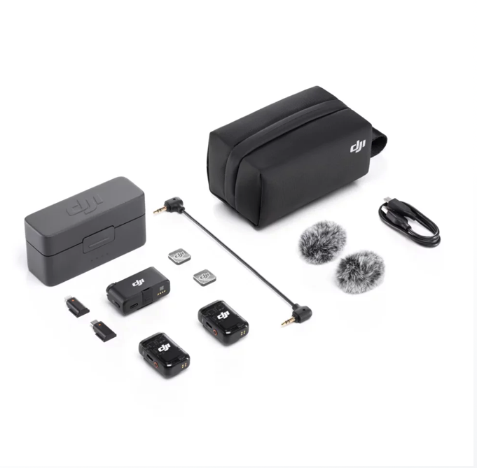 Dji mic 2 — 2 transmitters, receiver & charging case | wireless lav kit