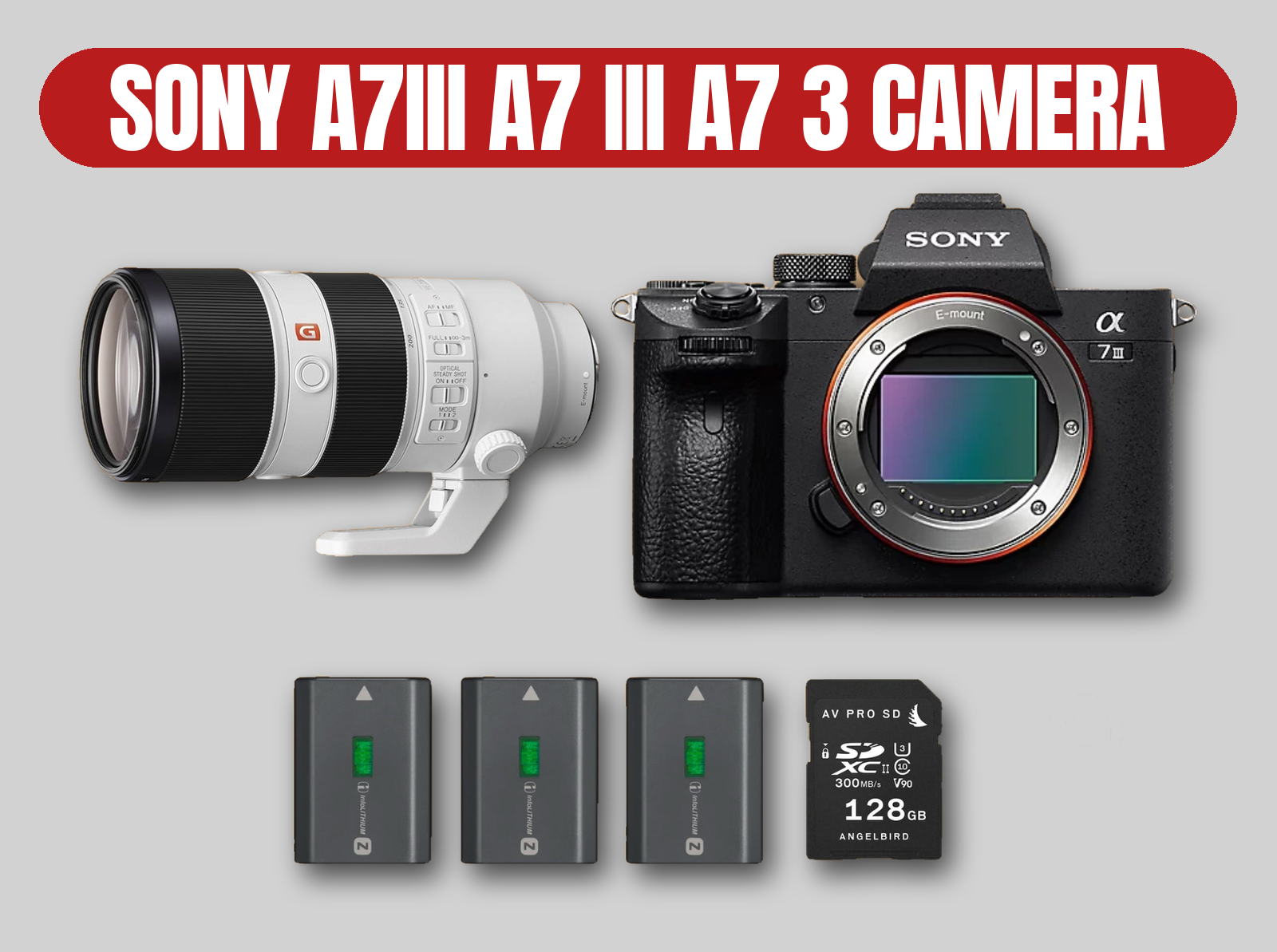Sony a7iii full-frame 4k camera & 70-200mm f2.8 gm tele zoom lens | a7 iii / a7 3 / g master