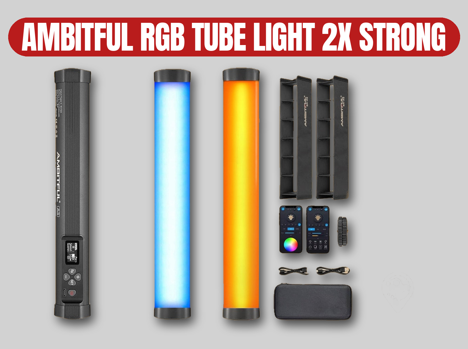 Ambitful rgb tube lights (x2) | strong led tube light / video light / dmx / aputure