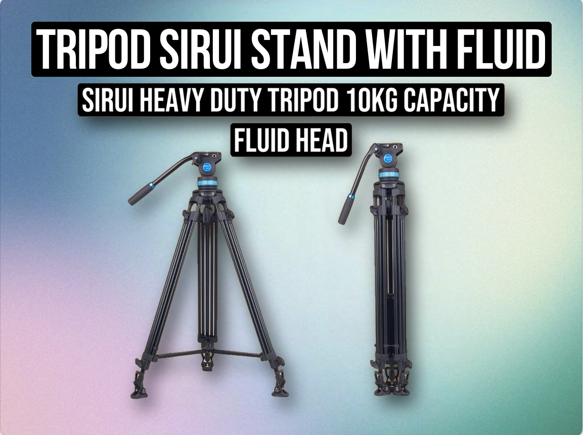 Tripod sirui stand with fluid head heavy duty 10kg capacity 