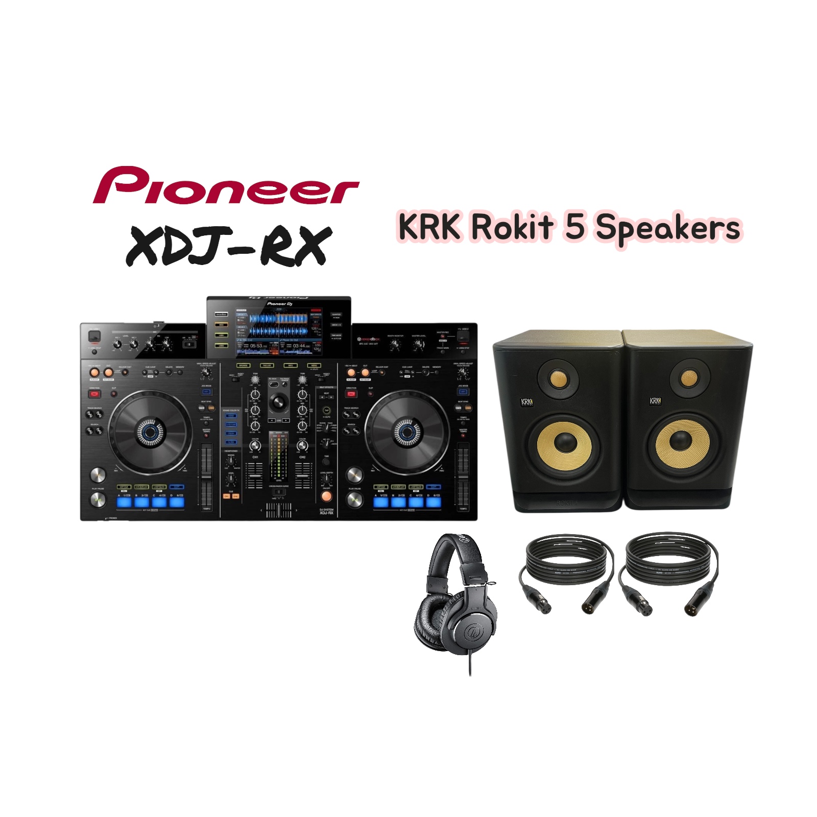 Pioneer dj xdj-rx controller + speakers krk rokit 5 speakers xdj event 