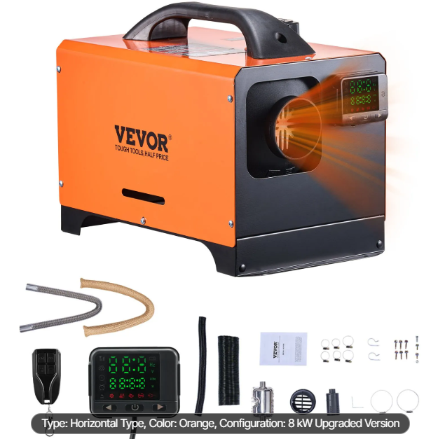 Diesel luftvarmer, 12-24v 5-8kw