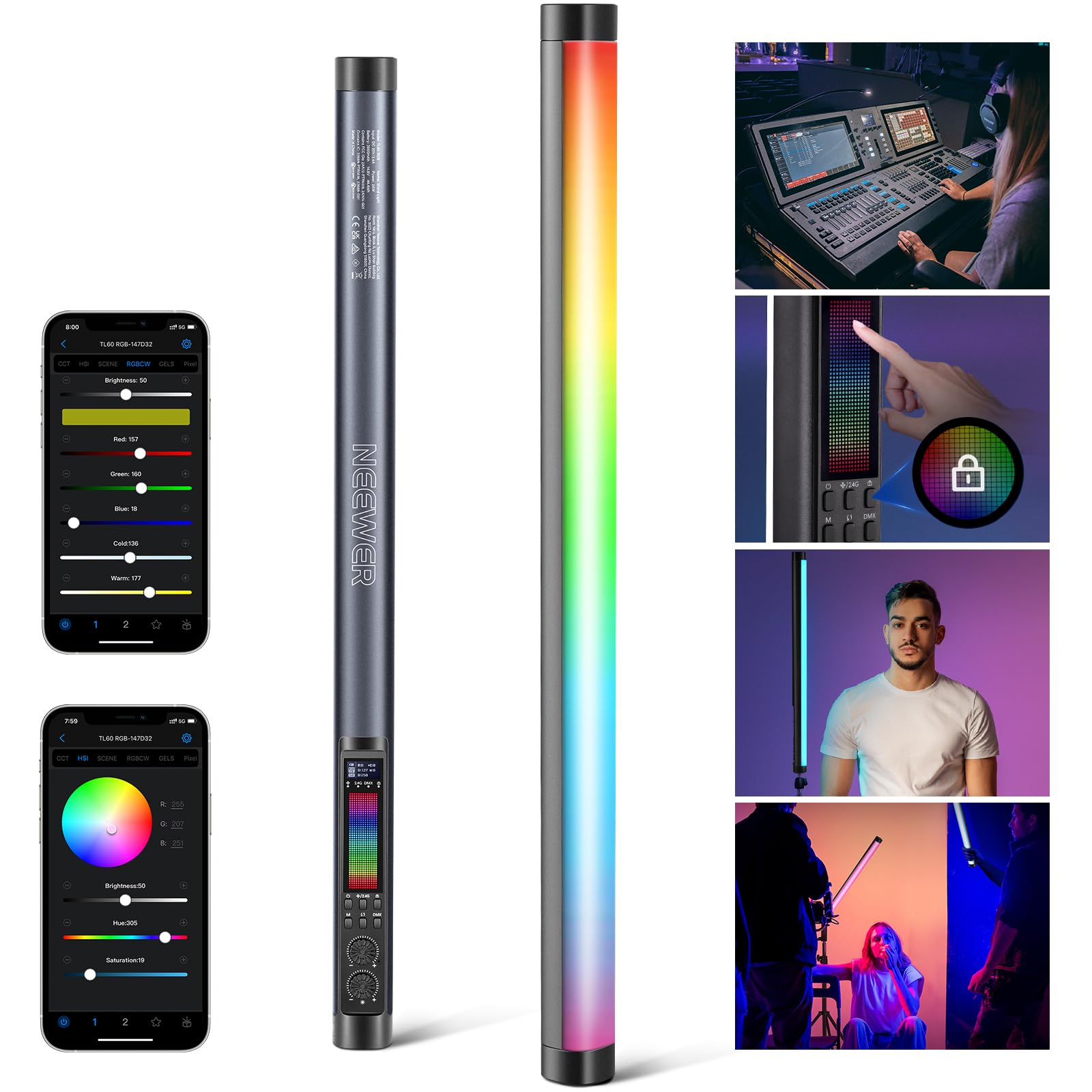 Neweer tl60 rgb tube light