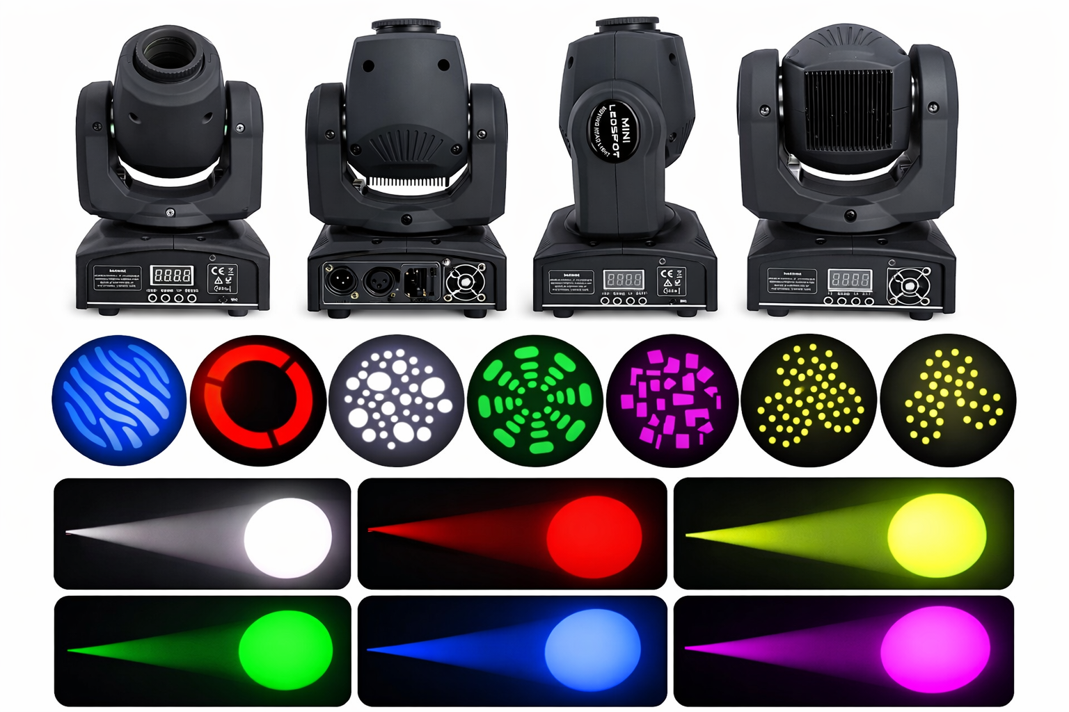 Moving head led light 12 w 7 goboer