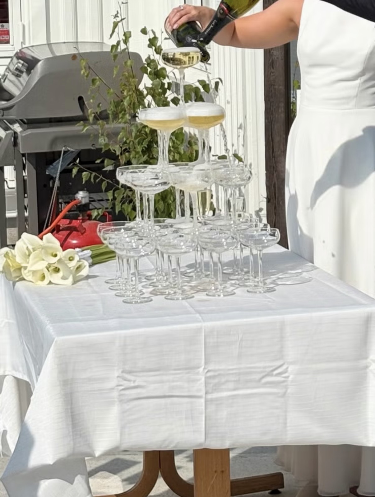 Champagneglass til å lage tårn