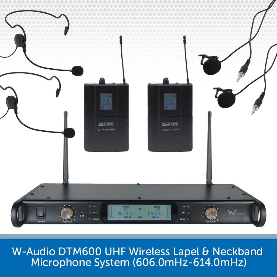 W-audio dtm 600 uhf wireless lavalier/lapel microphone system