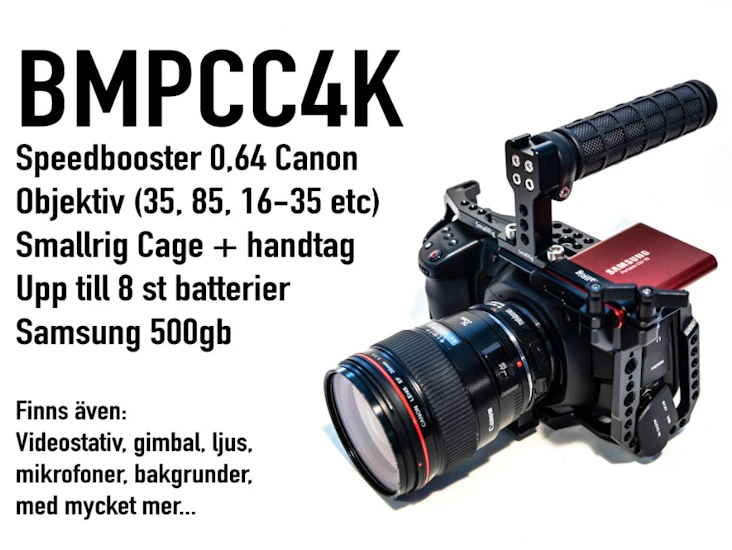 Bmpcc4k + adapter + tillbehör