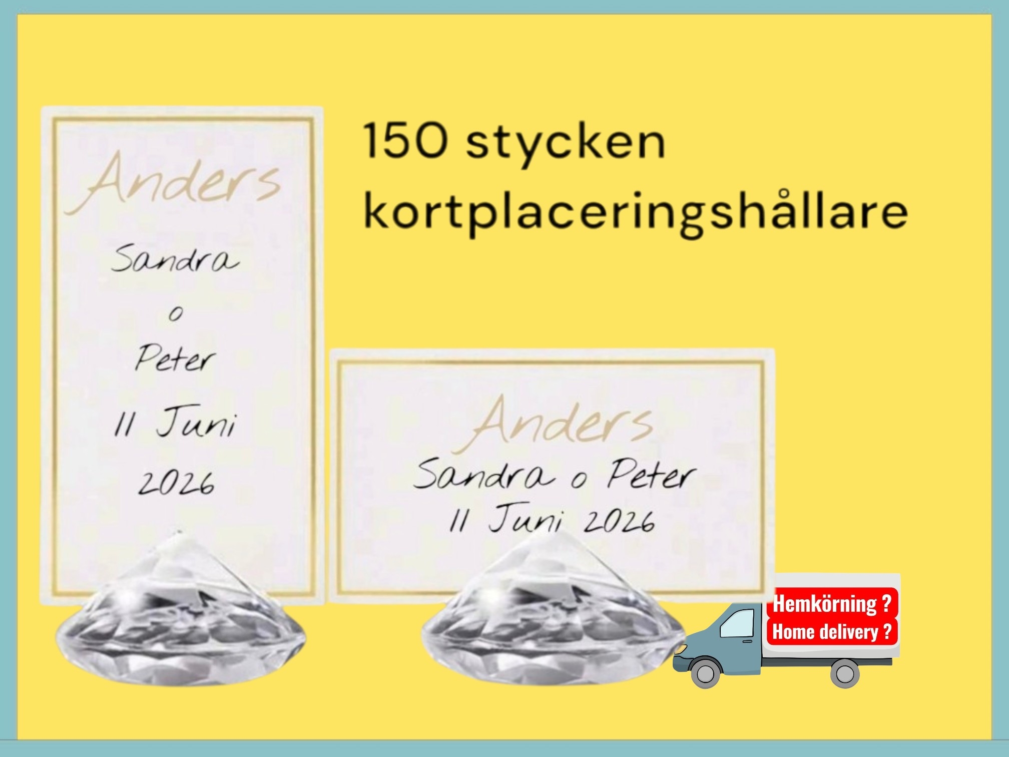 Bordsplacerings hållare 150 stycken "diamanter"