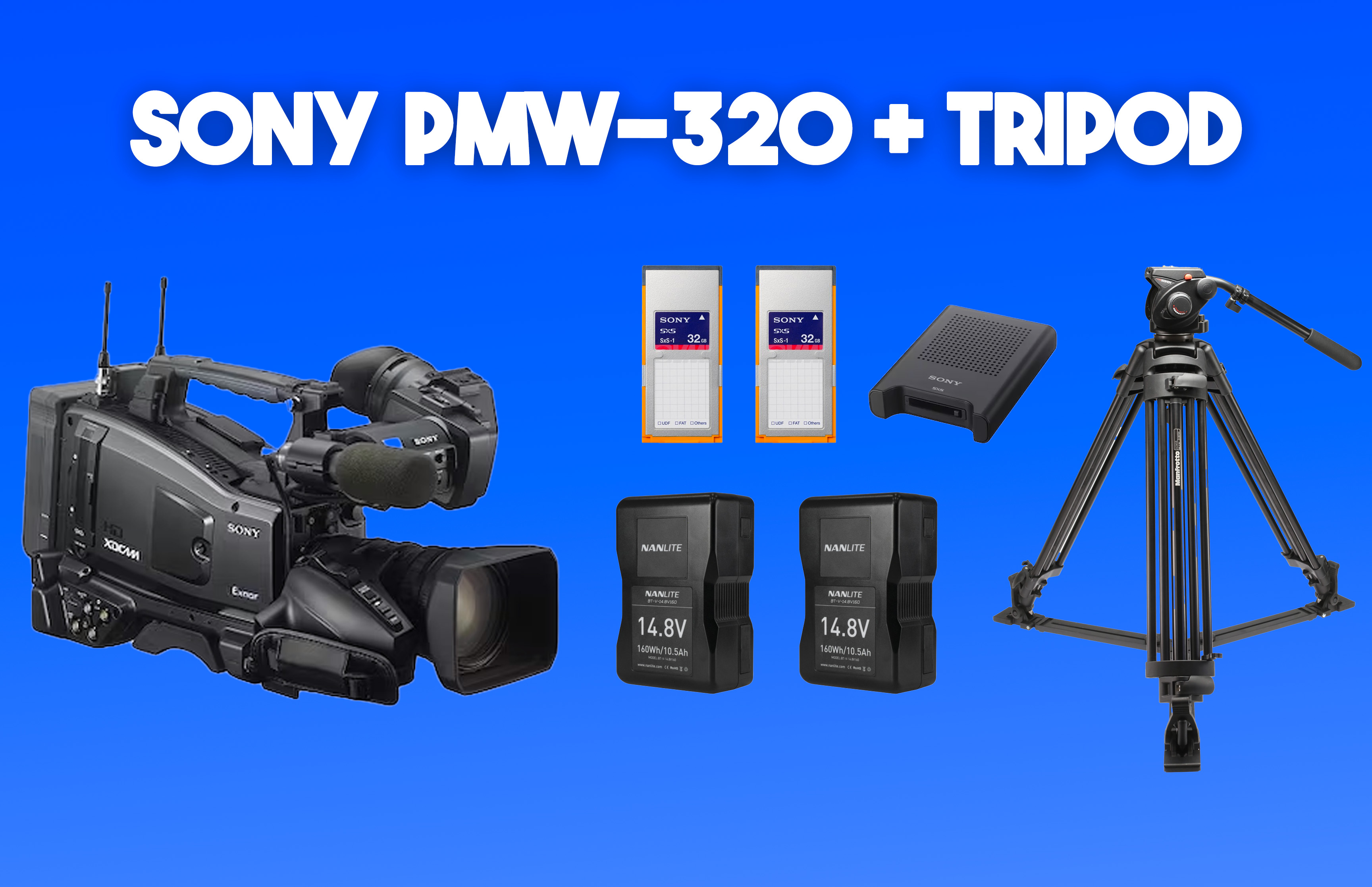 Sony pmw-320 camcorder + manfrotto tripod