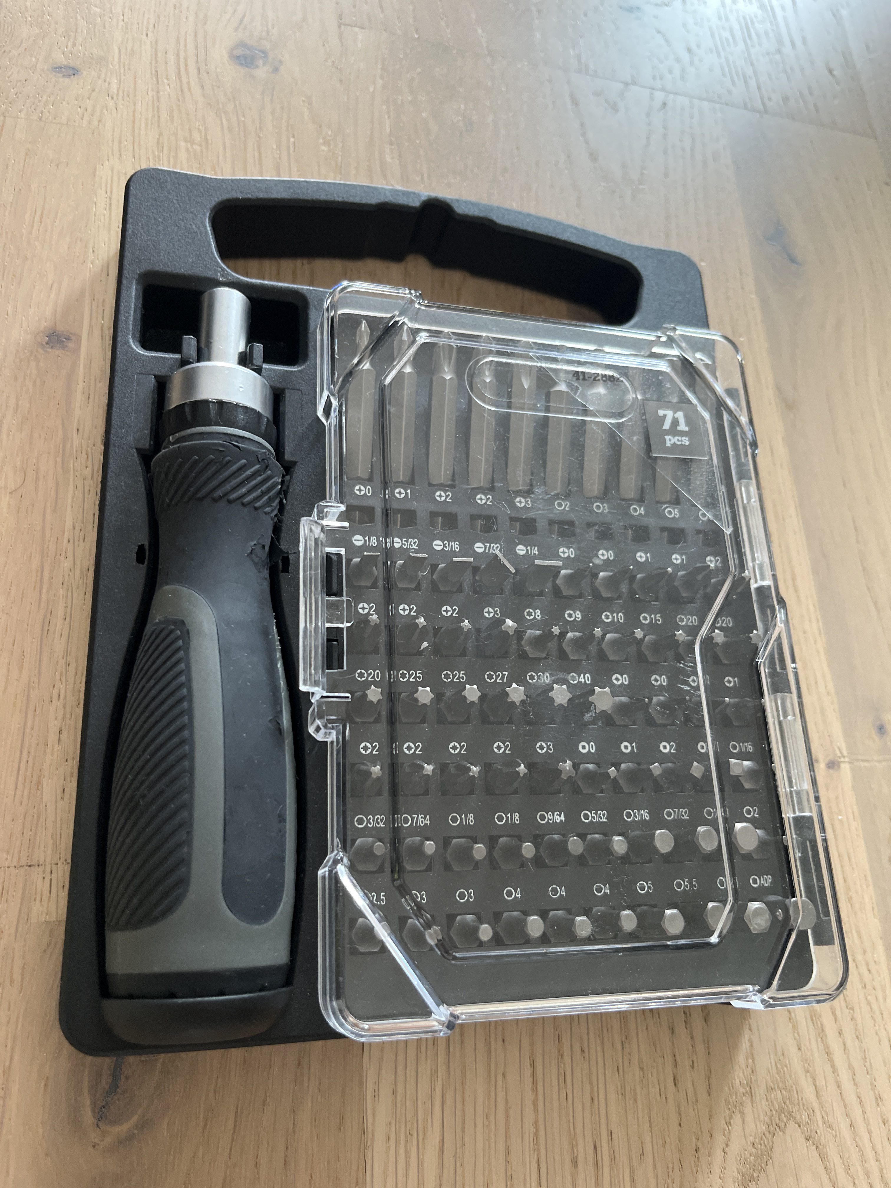 Ratchet bitsskruvmejsel set