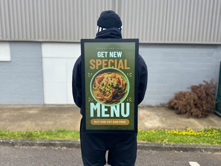 Digital backpack billboard 27 inch advertising screen