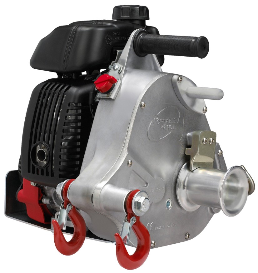 Portable drag vinsch pcw 5000 , kraftfull vinsch 1-2 ton, 4-takts honda-motor på 1,6 kw.