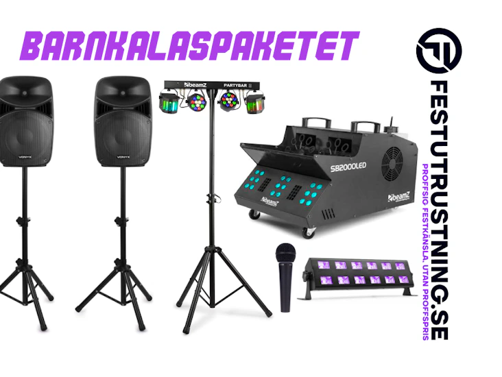 🎉🕺 barnkalaspaket med såpbubblor, ljud och ljus