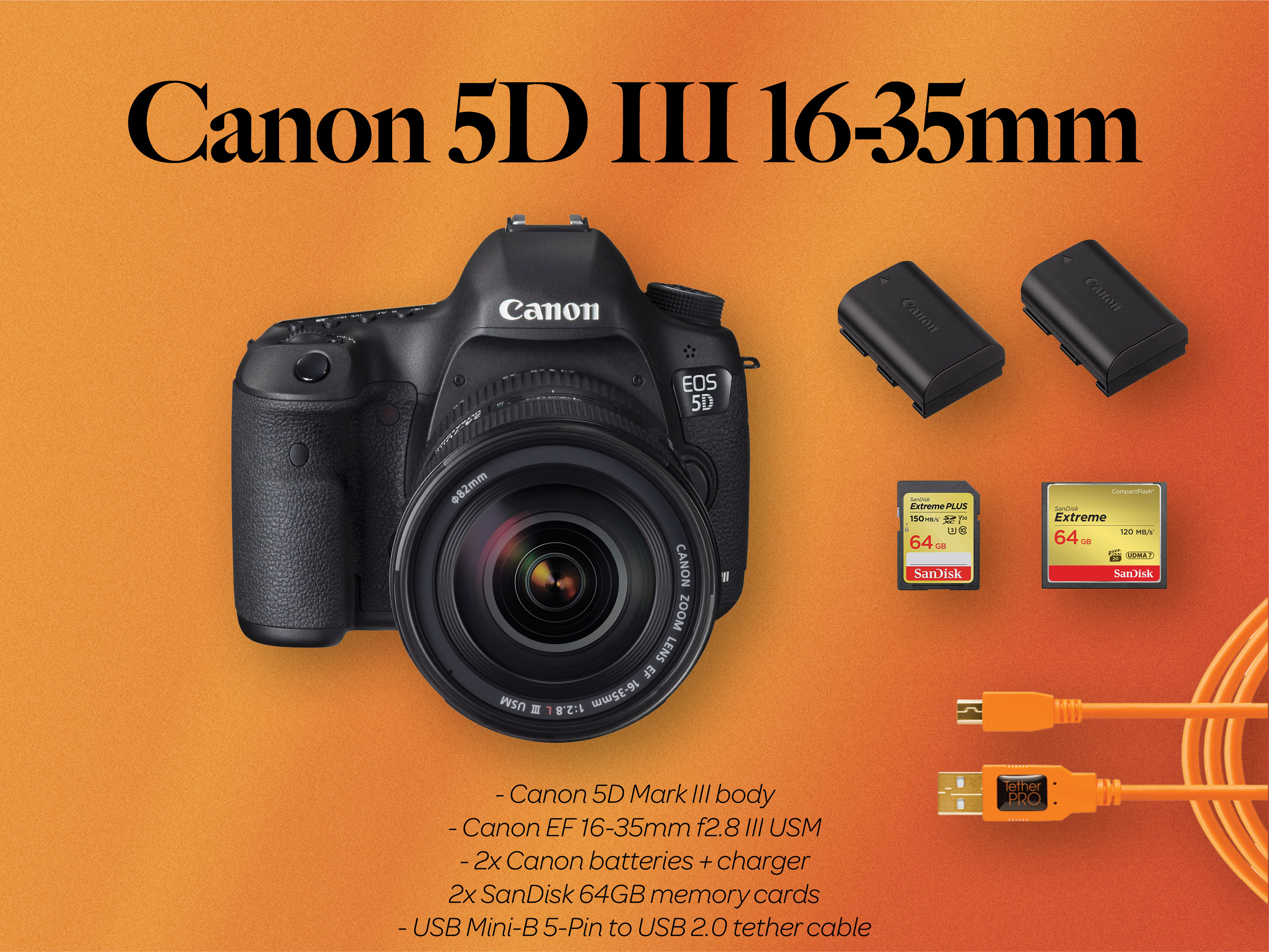 Canon 5d mark iii + 16-35mm f2.8 iii (canon 16-35)
