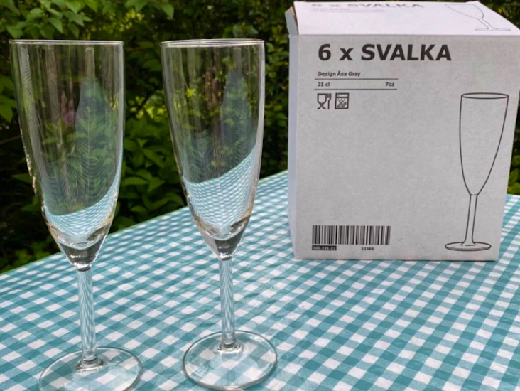 54 st eller färre champagneglas