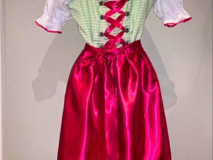 Dirndl storlek 44, lindblomsgrön och cerise