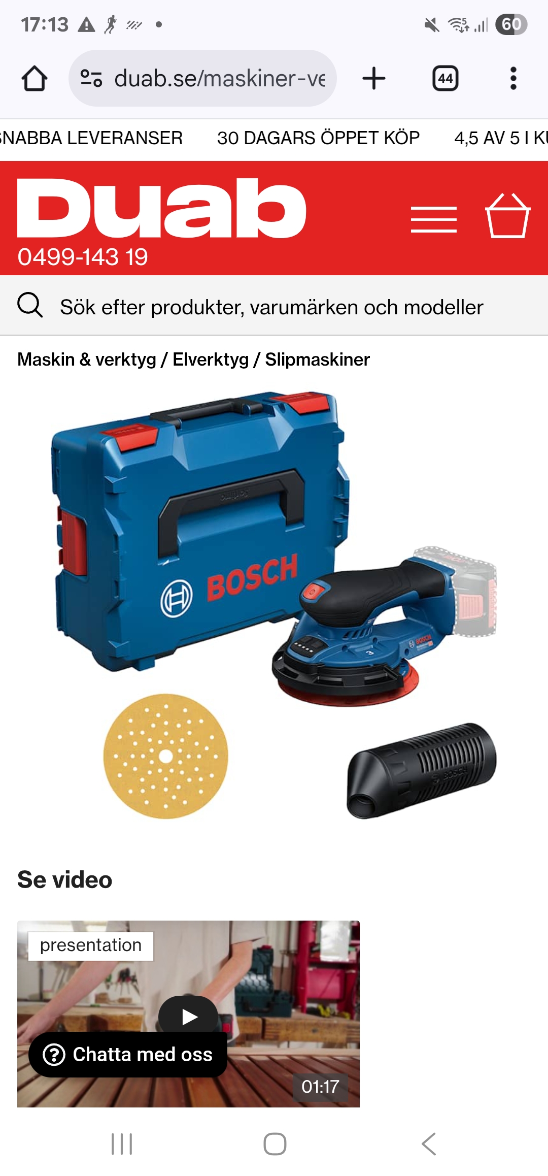 Excenterslip bosch gex 18v-150