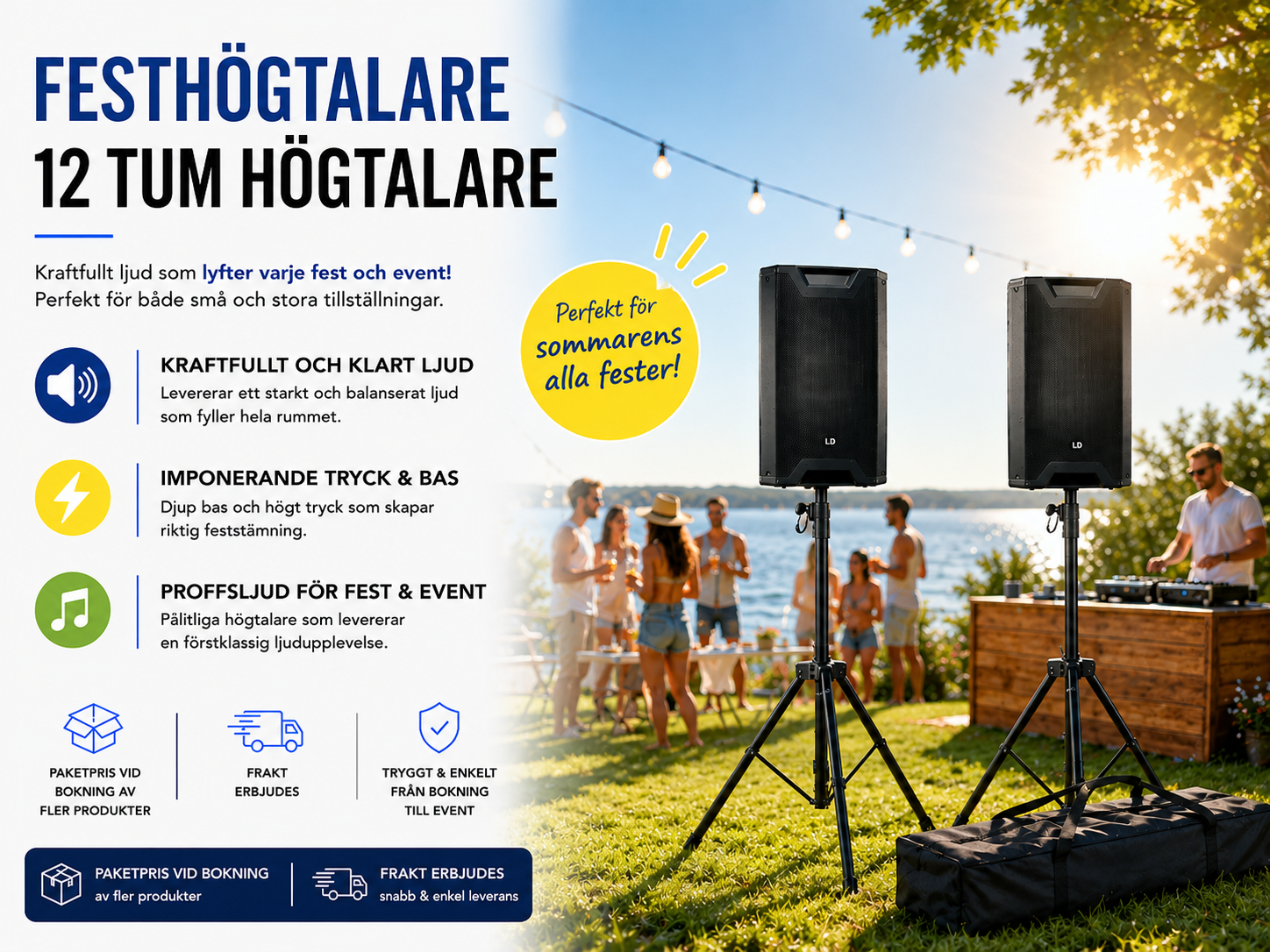 Partyhögtalare - koppla enkelt med bluetooth