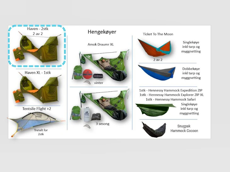 Hengekøye - haven tent (nr 1)