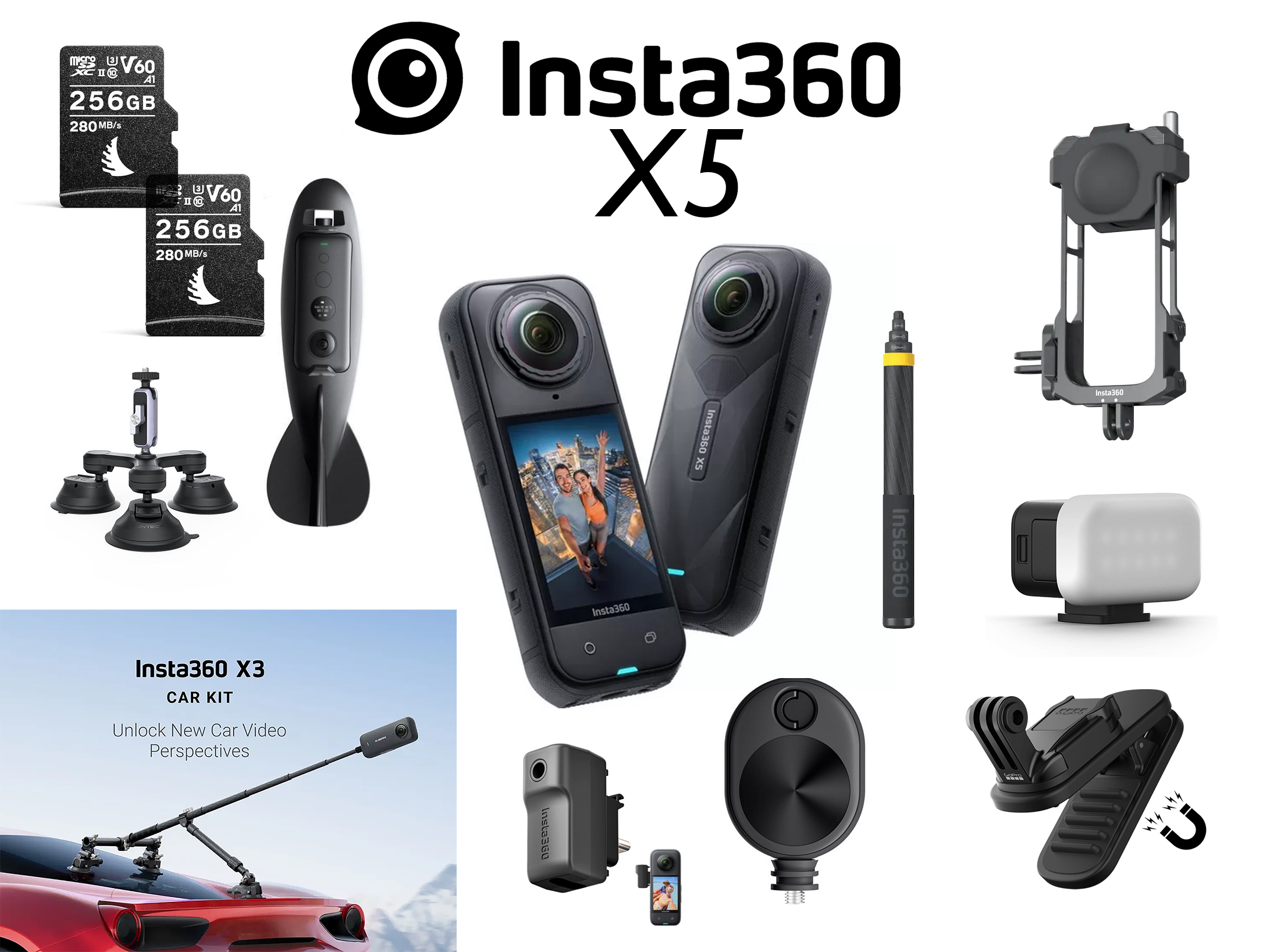 Insta360 x5 8k camera pro bundle 