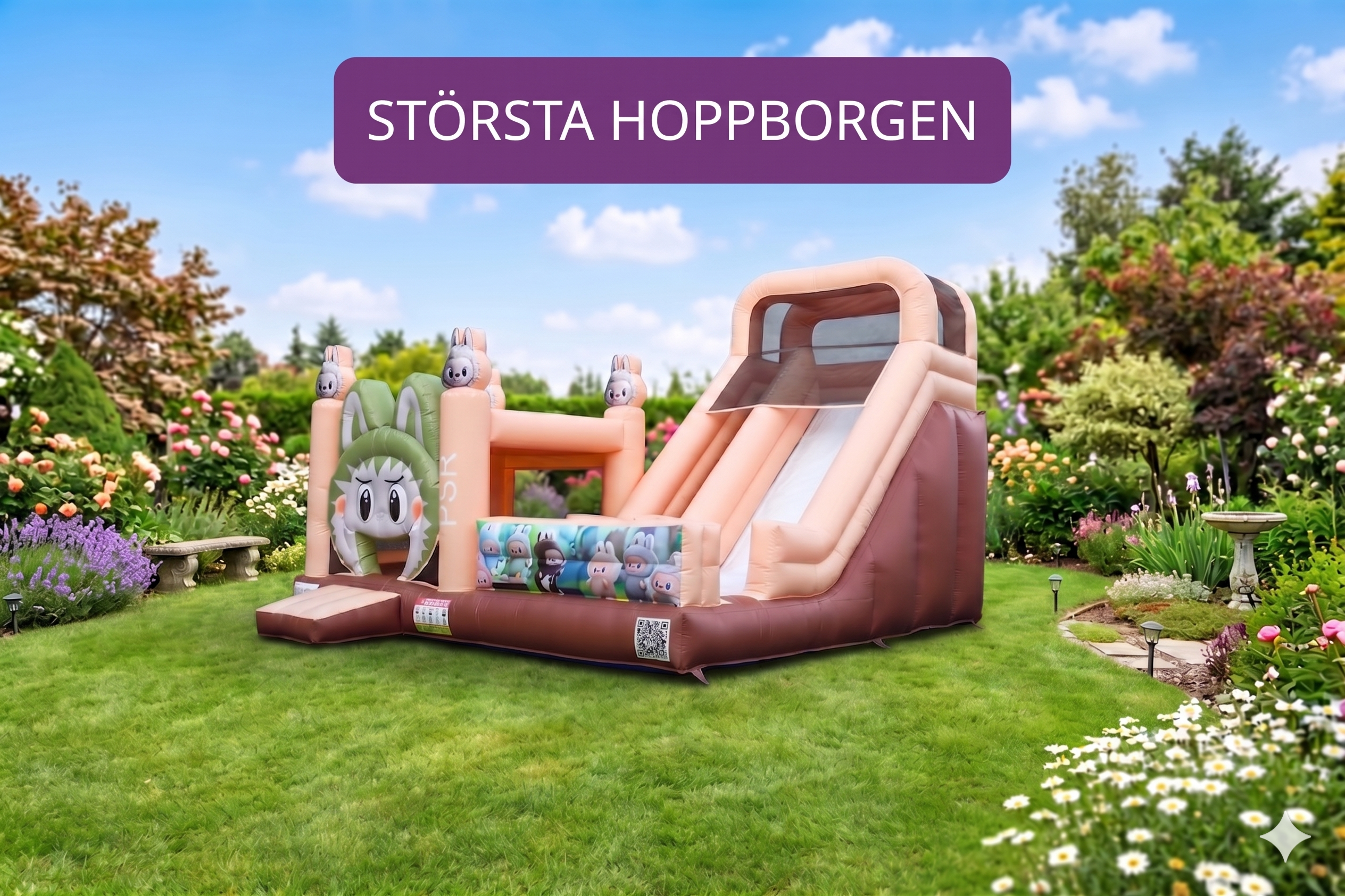 🔥stor hoppborg 6x6x5m  (labubu tema)