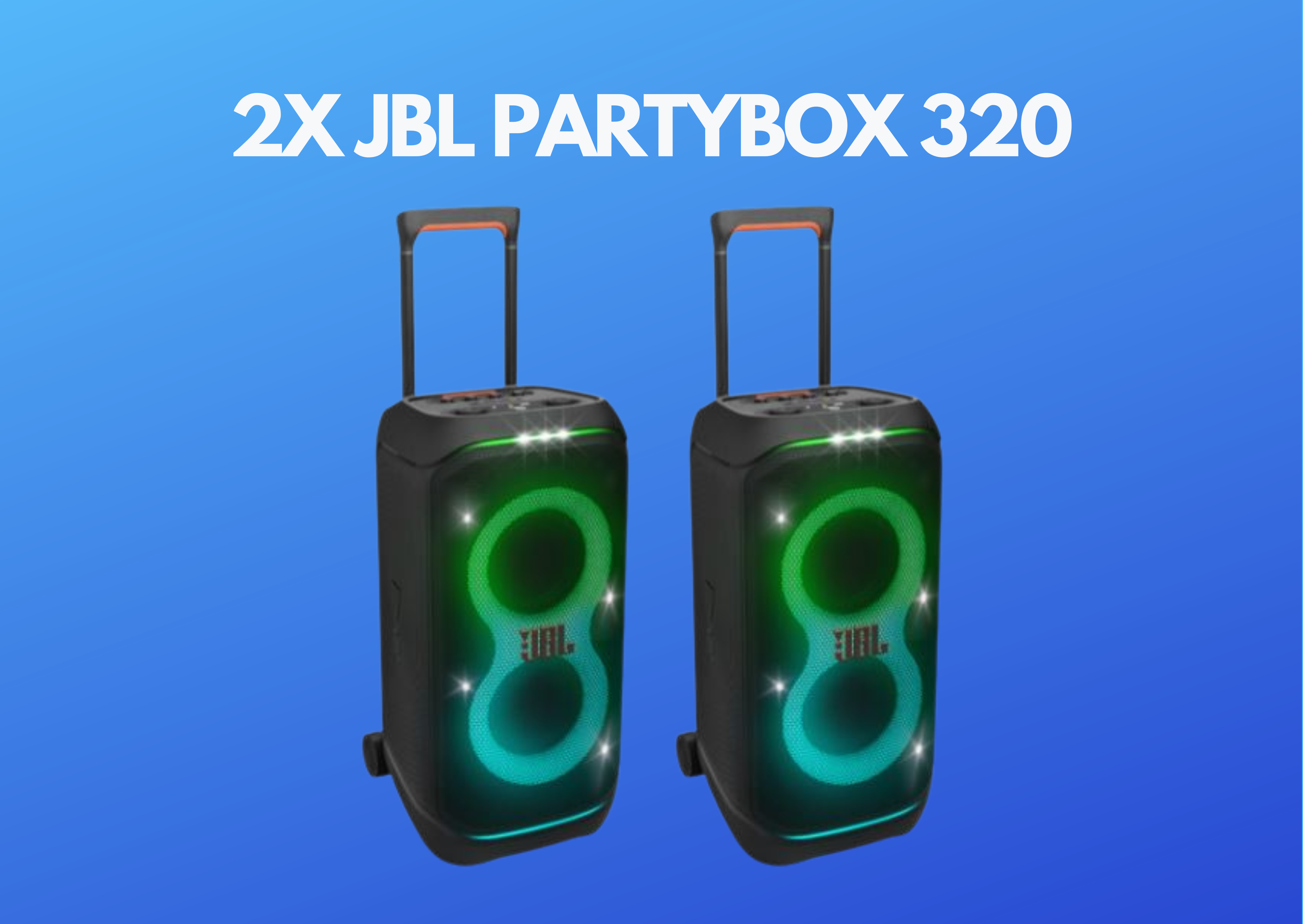 2x jbl partybox stage 320 portable bluetooth party speaker