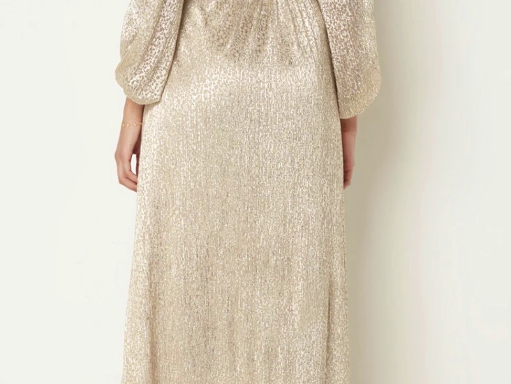 ✨ guldig ba&sh-klänning – fest, bröllop & gala ✨