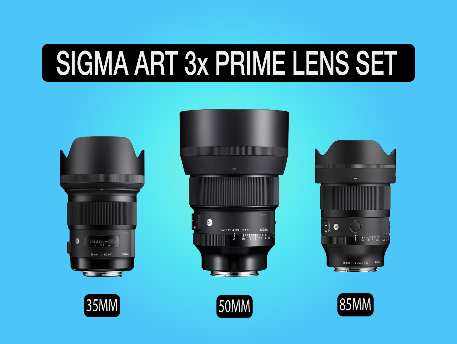 Sigma dg dn art  3x lens set (sony fe mount)